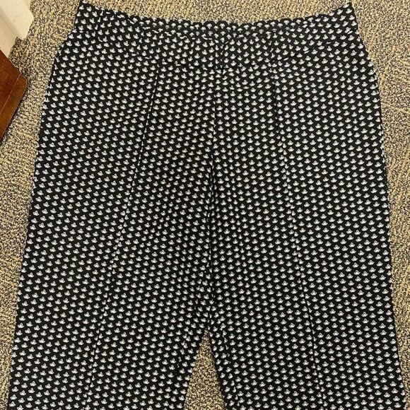 Isaac mizrahi Live black and pink patterned flat front dress pants - Picture 2 of 7